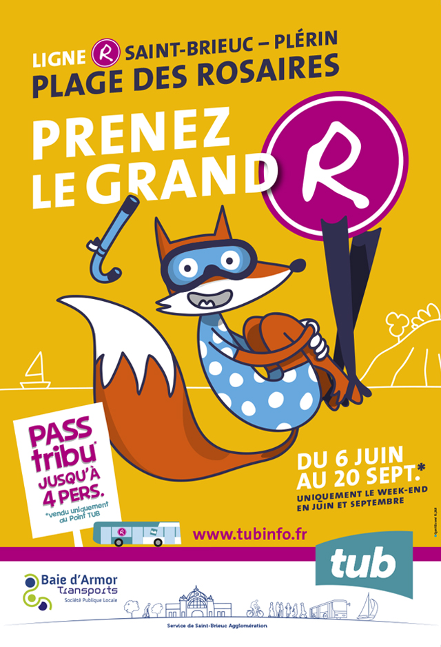 Baie d'Armor Transport TUB — ligne R — campagne d'affichage