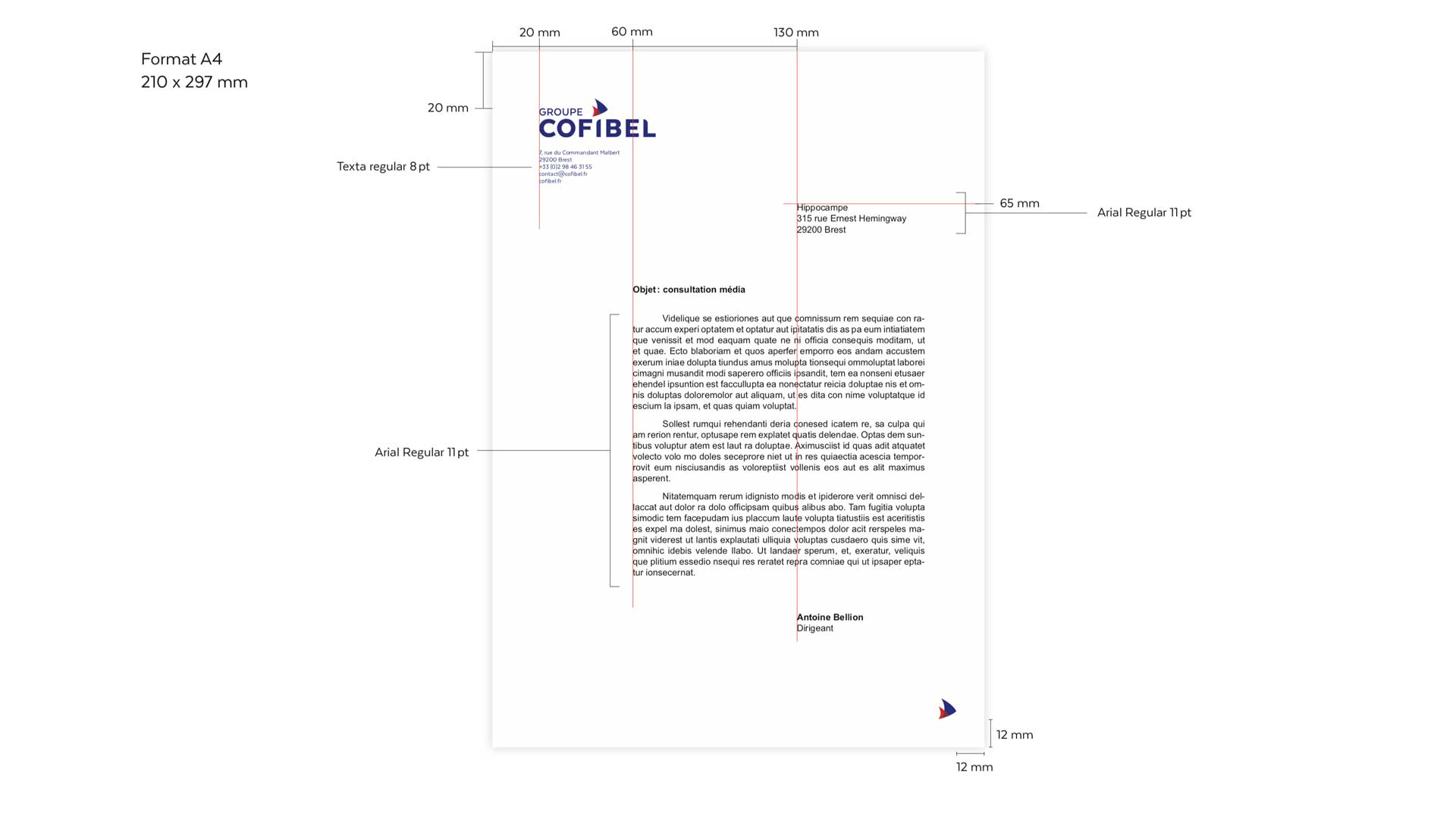 Cofibel identite visuelle charte graphique entete lettre