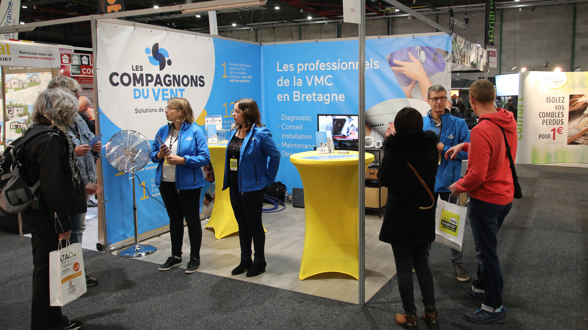 compagnons du vent identite visuelle salon immobilier stand