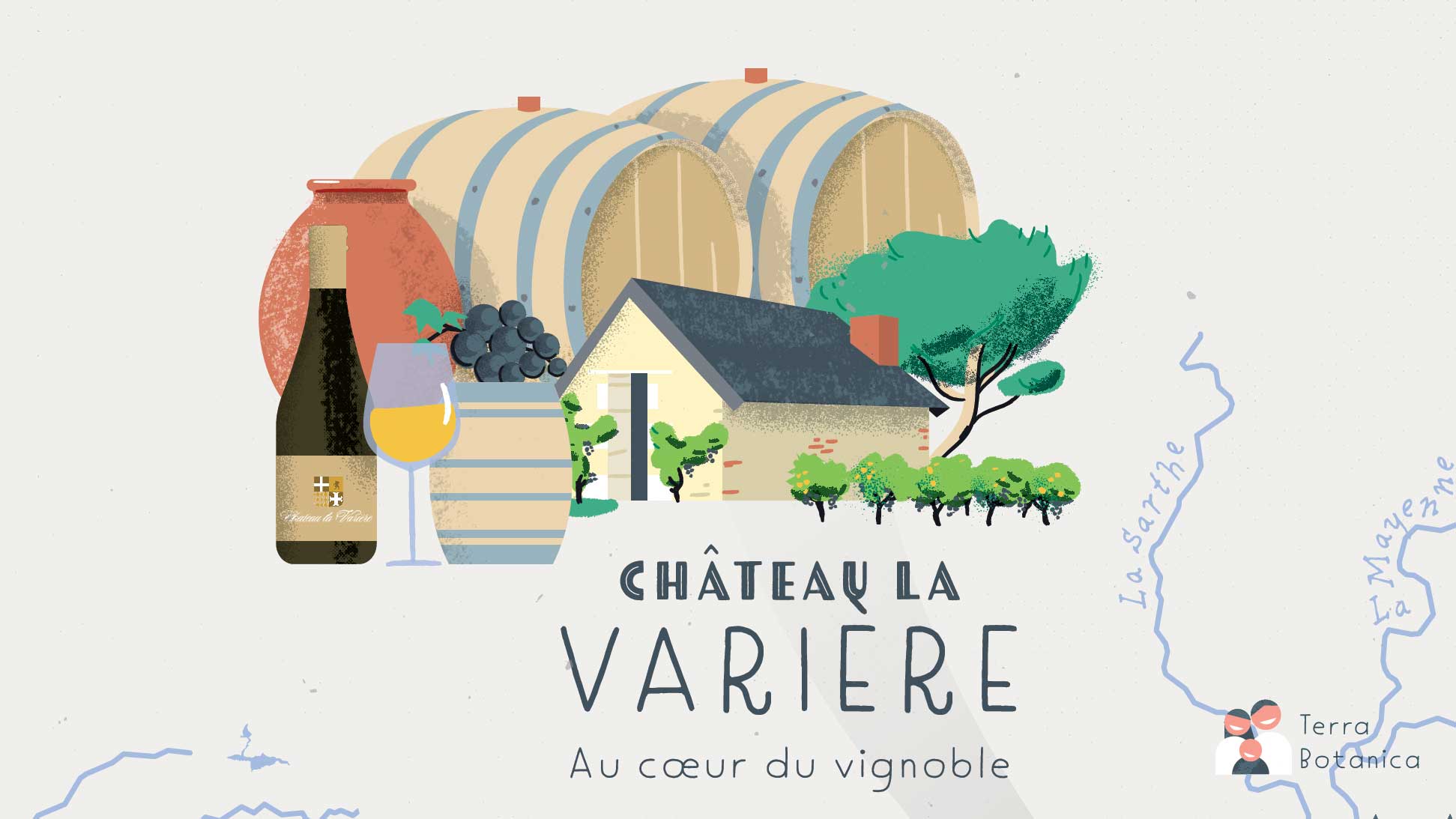 la variere domaine carte vins illustration