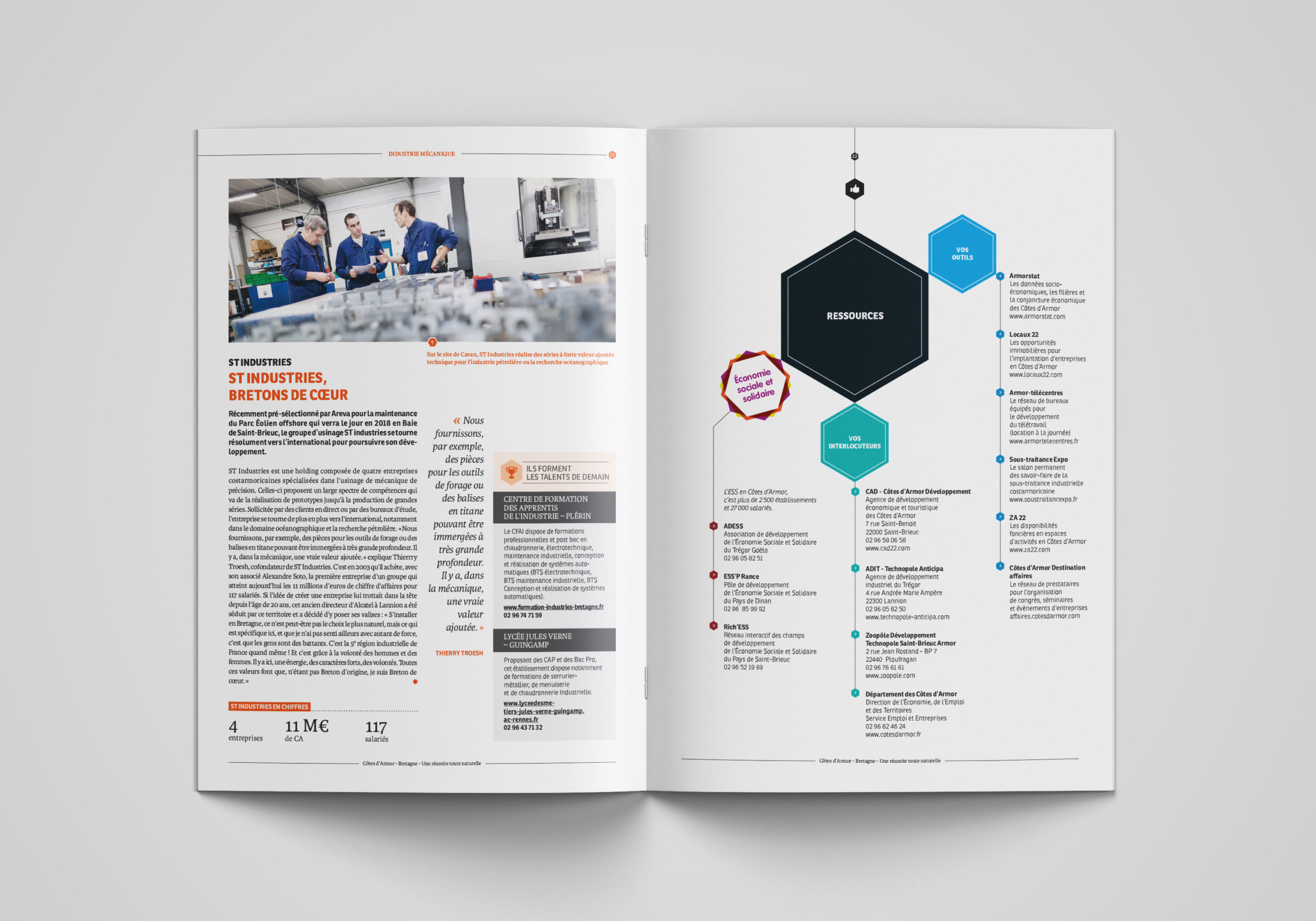 CD22 design editorial brochure economique double page industrie scaled