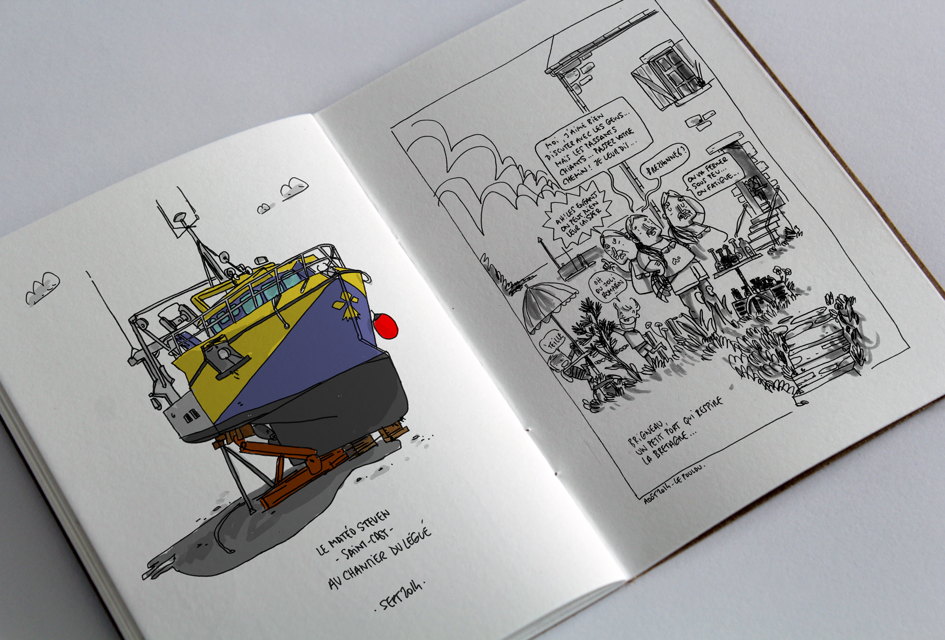 carnet croquis bretagne voyage sketchbook