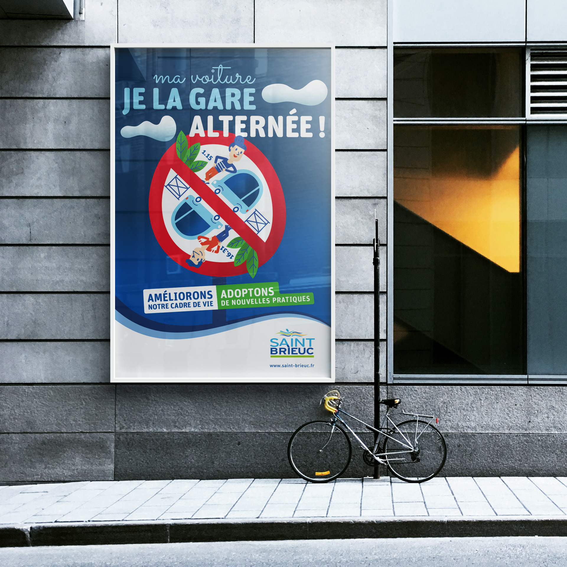 ville saint brieuc agglomeration mairie communication campagne stationnement illustration affiche