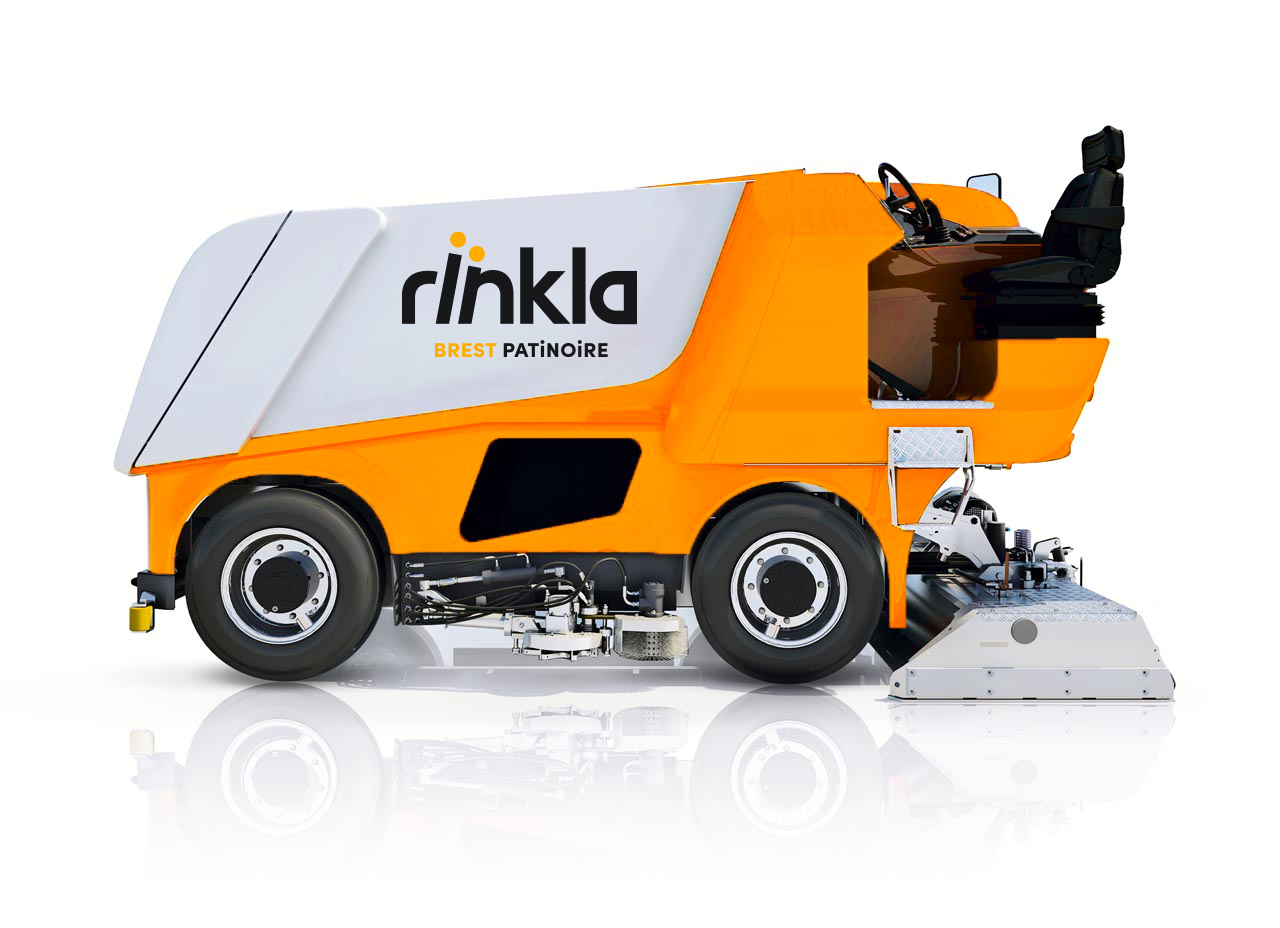 rinkla patinoire brest metropole identite visuelle logo habillage vehicule surfaceuse