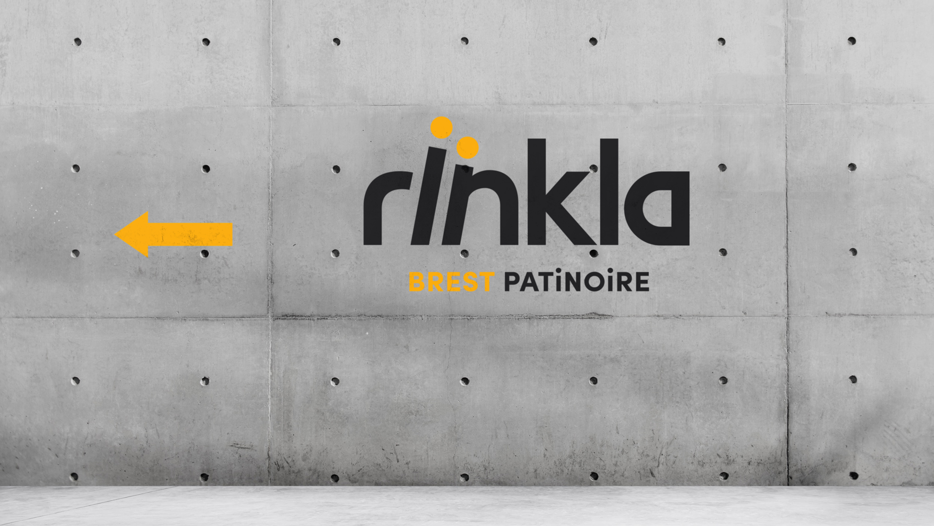 rinkla patinoire brest metropole identite visuelle logo signaletique mur