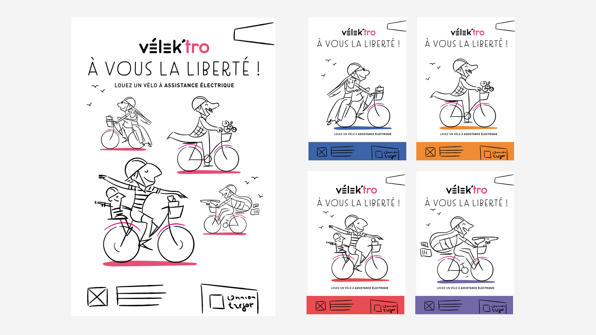 velektro velo electrique lannion tregor campagne communication affiche illustration croquis