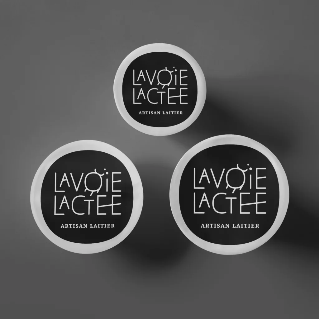 La voie lactee artisan laitier identite visuelle logo packaging yaourt bio jpg