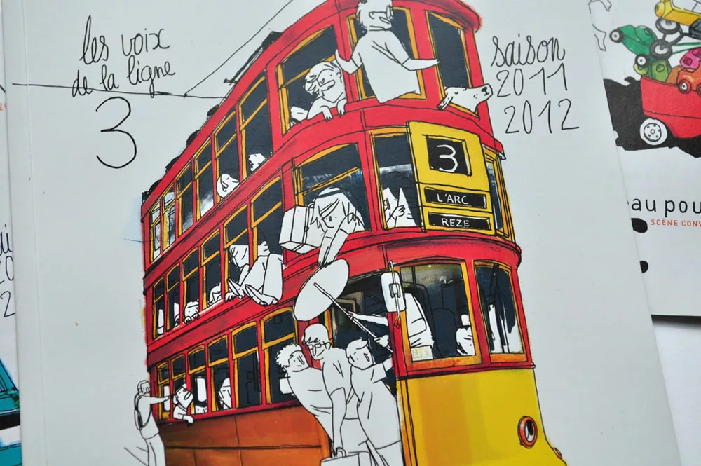 Arc Rezé theatre programme illustration bus anglais imperial.jpg