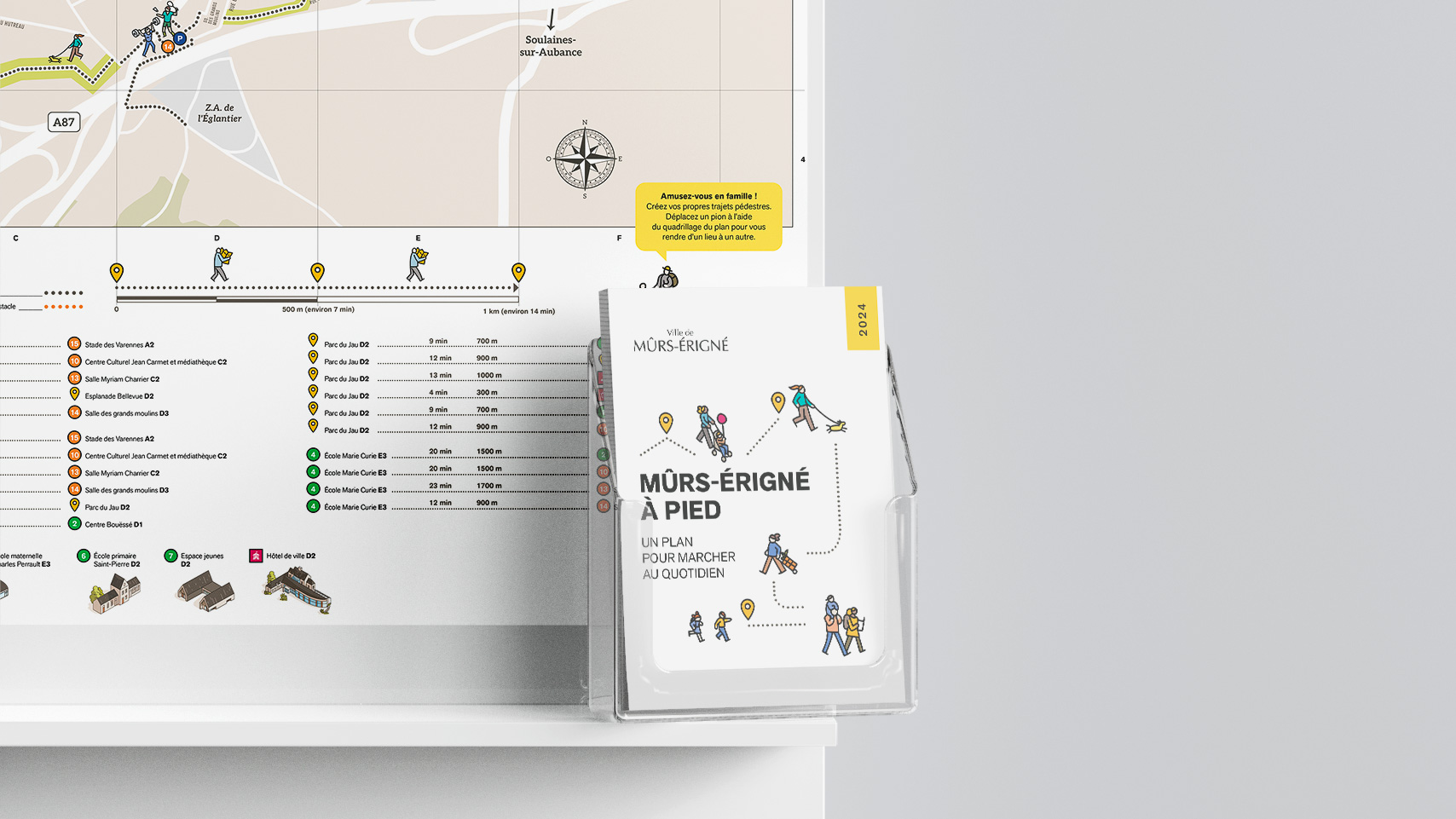 depliant pieton commune plan de ville murs erigne