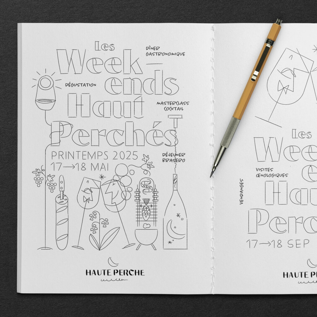Domaine-Haute-Perche-Portes-Ouvertes-2025-affiche-visuel-esquisse-carton-invitation