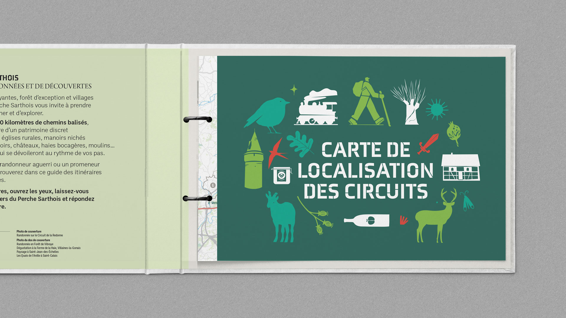 Guide de randonnée du Perche Sarthois — couverture illustrée et cartographiée