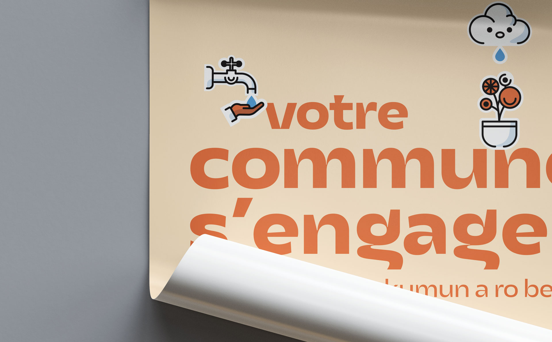 Poster communal de sensibilisation aux économies d’eau destiné à l’information des habitants